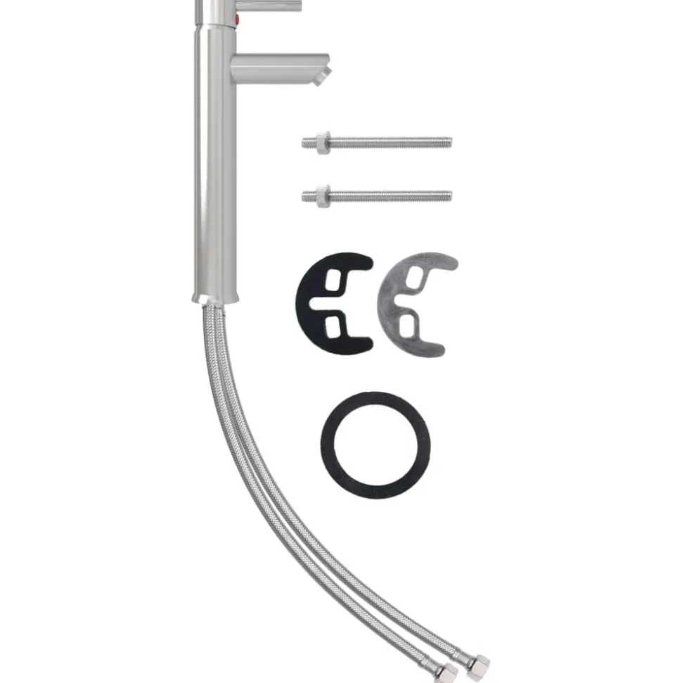 vidaXL Badkamermengkraan 12x30 cm zilverkleurig
