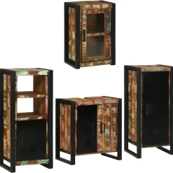 vidaXL Badkamermeubelset 4 pcs Multikleur Massief gerecycled hout