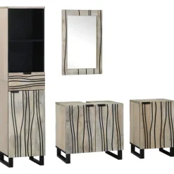 vidaXL Badkamermeubelset met lade 4 pcs Walnoot Bruin Bewerkt hout