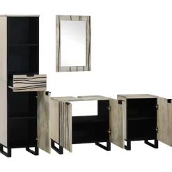 vidaXL Badkamermeubelset met lade 4 pcs Walnoot Bruin Bewerkt hout