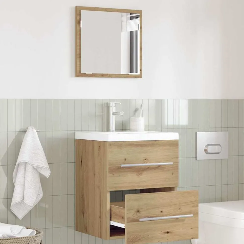 vidaXL Badkamermeubelset met lade met opslag Bruin 41 x 38,5 x 48 cm