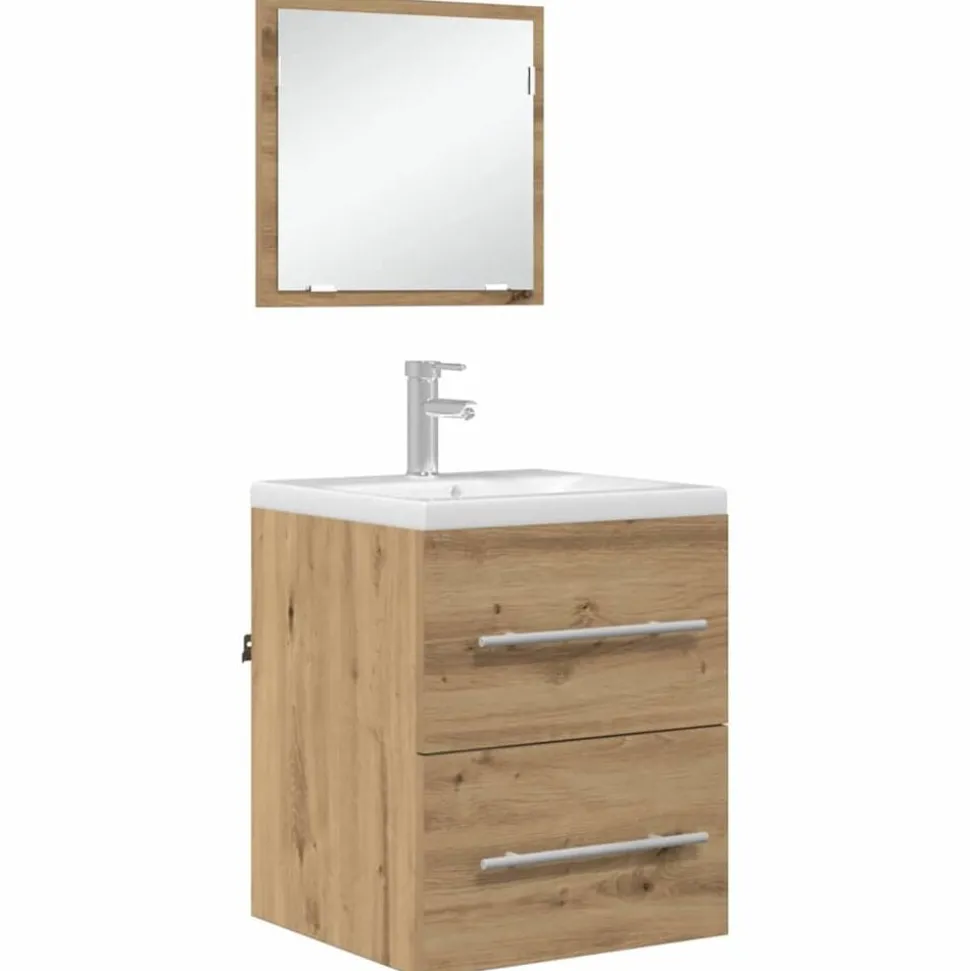 vidaXL Badkamermeubelset met lade met opslag Bruin 41 x 38,5 x 48 cm