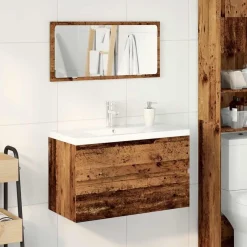 vidaXL Badkamermeubelset bewerkt hout oud houtkleurig