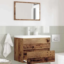 vidaXL Badkamermeubelset 2 pcs Oud Hout Geperst Hout en Metaal