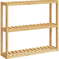 vidaXL Badkamerrek 3-laags wandmontage 60x15x54 cm bamboe