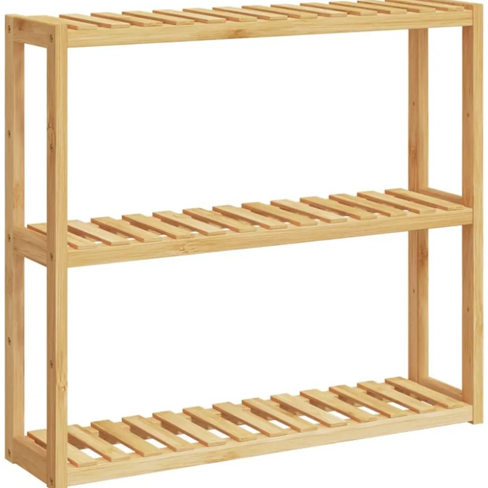 vidaXL Badkamerrek 3-laags wandmontage 60x15x54 cm bamboe