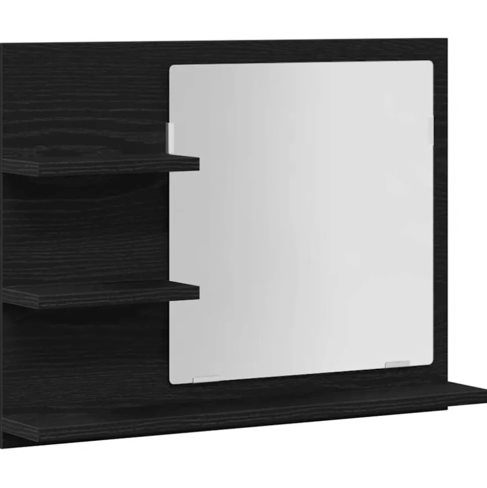 vidaXL Badkamerspiegel 60x10,5x45 cm spaanplaat zwart eikenkleurig