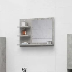 vidaXL Badkamerspiegel 60x10,5x45 cm bewerkt hout betongrijs