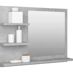 vidaXL Badkamerspiegel 60x10,5x45 cm bewerkt hout betongrijs