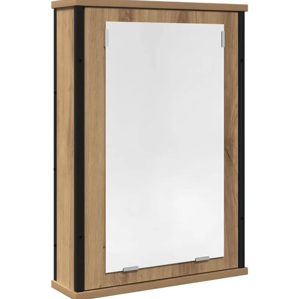 vidaXL Badkamerspiegelkast 42x12x60 cm bewerkt hout artisanaal