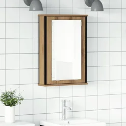 vidaXL Badkamerspiegelkast 42x12x60 cm bewerkt hout artisanaal