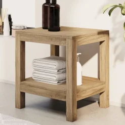 vidaXL Badkamertafel 45x35x45 cm massief teakhout