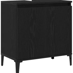 vidaXL Badkamertenk te kast Zwart Eiken 58 x 33 x 60 cm Bewerkt hout
