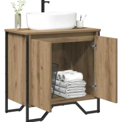 vidaXL Badkamertenk te kast Artisan Eiken 60 x 35 x 60 cm Bewerkt hout