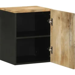 vidaXL Badkamerwandkast 38x33,5x48 cm massief mangohout zwart