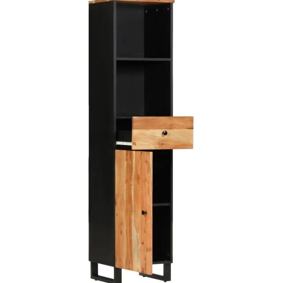 vidaXL Badkamerwandkast 38x33x160 cm massief acaciahout