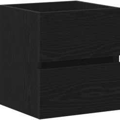 vidaXL Badkamerwastafelkast Zwart Eiken 41x38,5x45 cm Bewerkt Hout