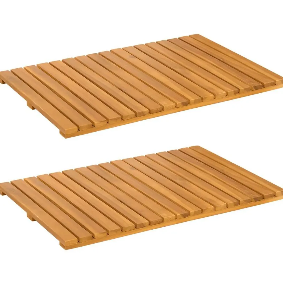 vidaXL Badmat Effen Bruin 60 x 40 cm Hout