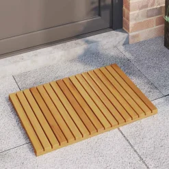 vidaXL Badmat Effen Bruin 60 x 40 cm Hout