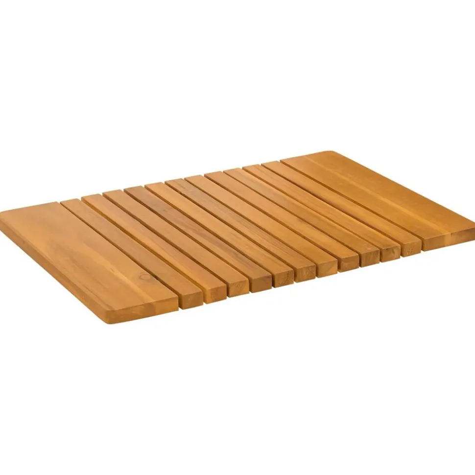 vidaXL Badmat Effen Bruin 59 x 40 cm Hout
