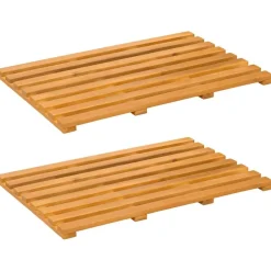 vidaXL Badmat Effen Bruin 100 x 53 cm Hout