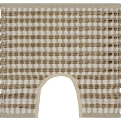 vidaXL Badmattenset handgeweven jute en stof naturel en wit