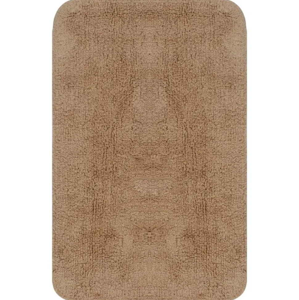 vidaXL Badmattenset stof beige 3-delig