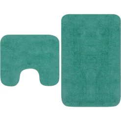 vidaXL Badmattenset stof turquoise 2-delig
