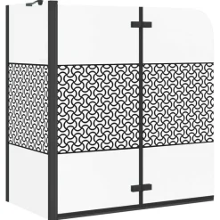 vidaXL Badwand gestreept 120x68x130 cm gehard glas