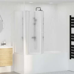 vidaXL Badwand L-vormig 4 panelen inklapbaar 70x120x137 cm