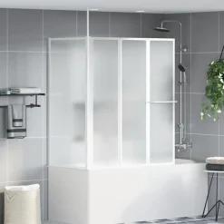 vidaXL Badwand L-vormig 4 panelen inklapbaar 70x120x137 cm
