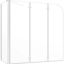 vidaXL Badwand 120x69x130 cm gehard glas transparant