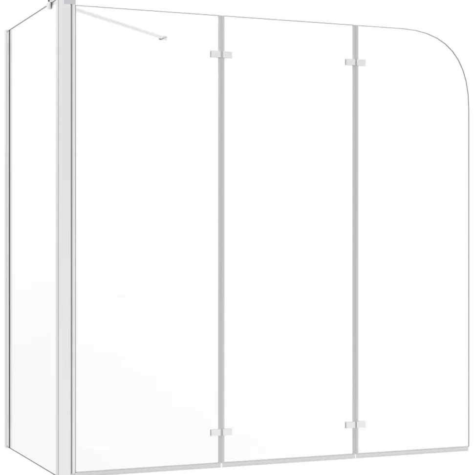 vidaXL Badwand 120x69x130 cm gehard glas transparant