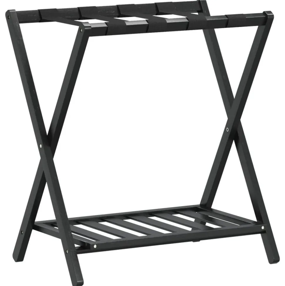 vidaXL Bagagerek 68x38x58 cm bamboe zwart