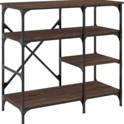 vidaXL Bakkersrek 90x40x84 cm bewerkt hout en metaal bruin eikenkleur