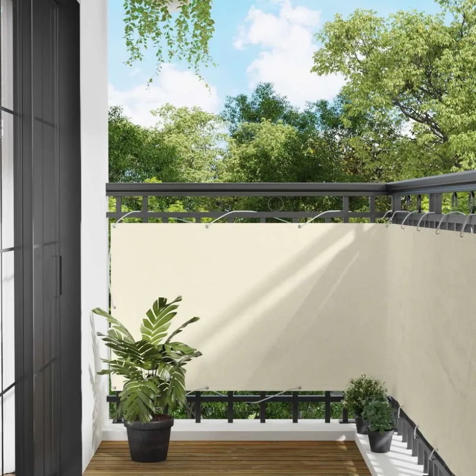 vidaXL Balkon Scherm Crème 100 x 500 cm Oxford Stof