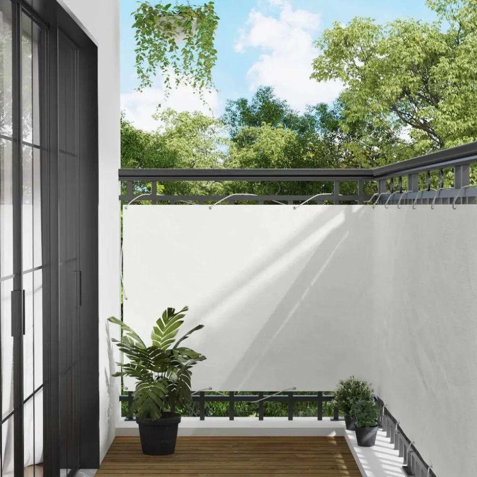 vidaXL Balkon Scherm Wit 110 x 1000 cm Oxford Stof