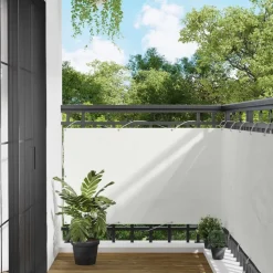 vidaXL Balkon Scherm Wit 100 x 400 cm Oxford Stof