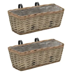 vidaXL Balkonbakken 2 st 40 cm wicker met PE-voering