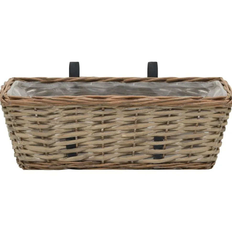 vidaXL Balkonbakken 2 st 40 cm wicker met PE-voering