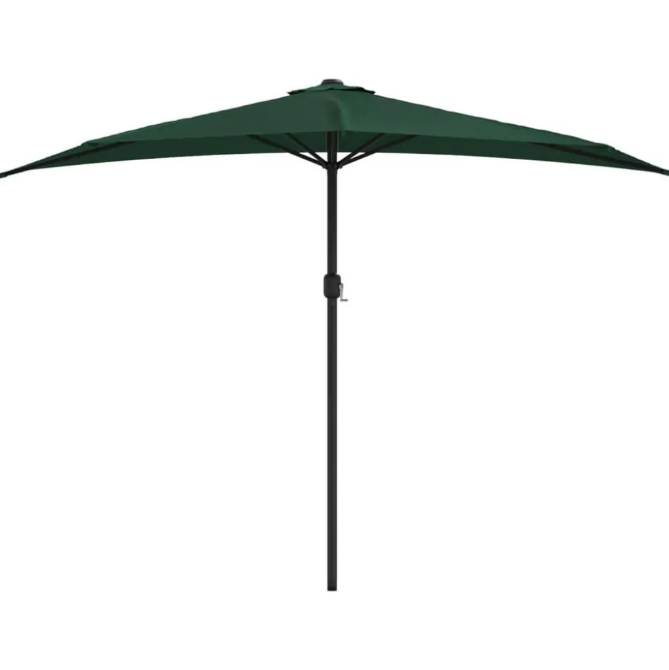 vidaXL Balkonparasol half met aluminium paal 300x155 cm groen