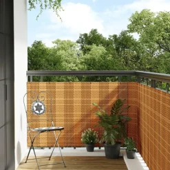 vidaXL Balkonscherm 300x80 cm poly rattan lichtbruin