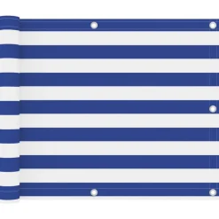 vidaXL Balkonscherm 75x300 cm oxford stof wit en blauw