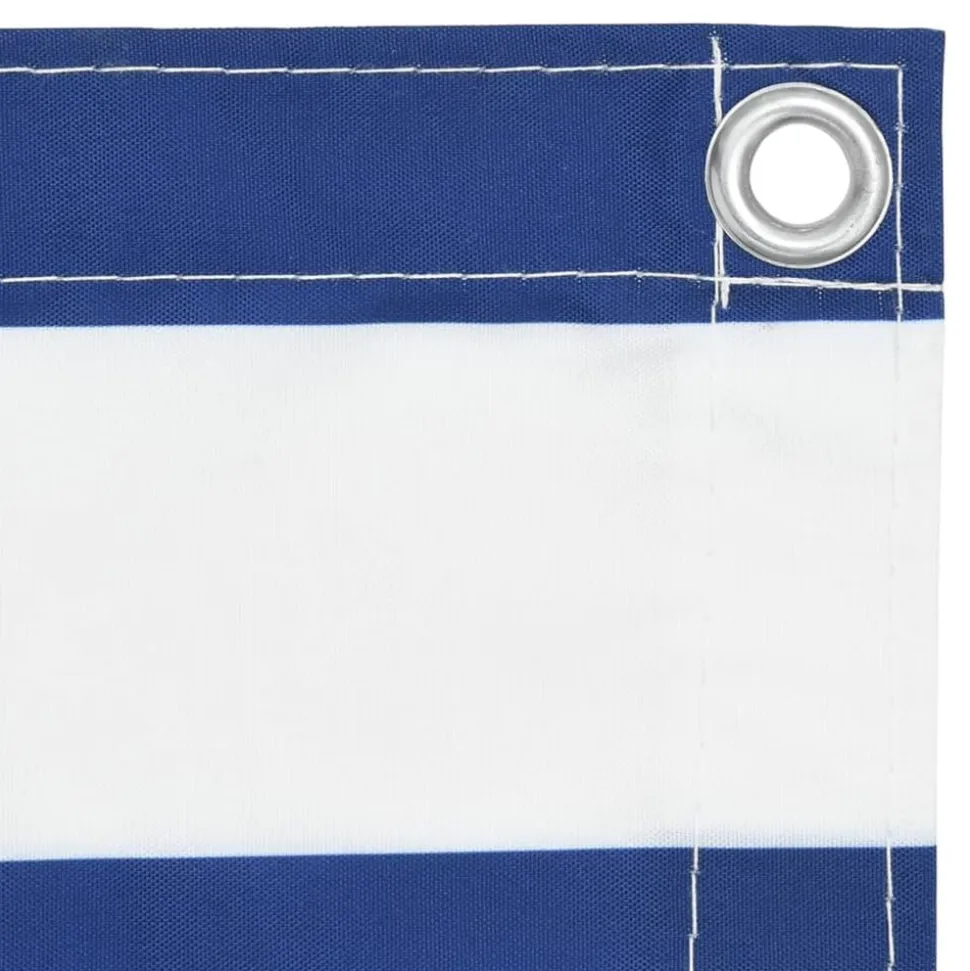 vidaXL Balkonscherm 75x300 cm oxford stof wit en blauw