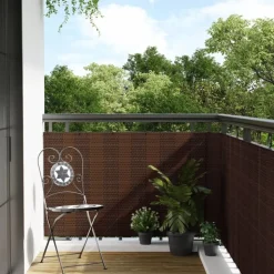 vidaXL Balkonscherm 300x80 cm poly rattan bruin en zwart
