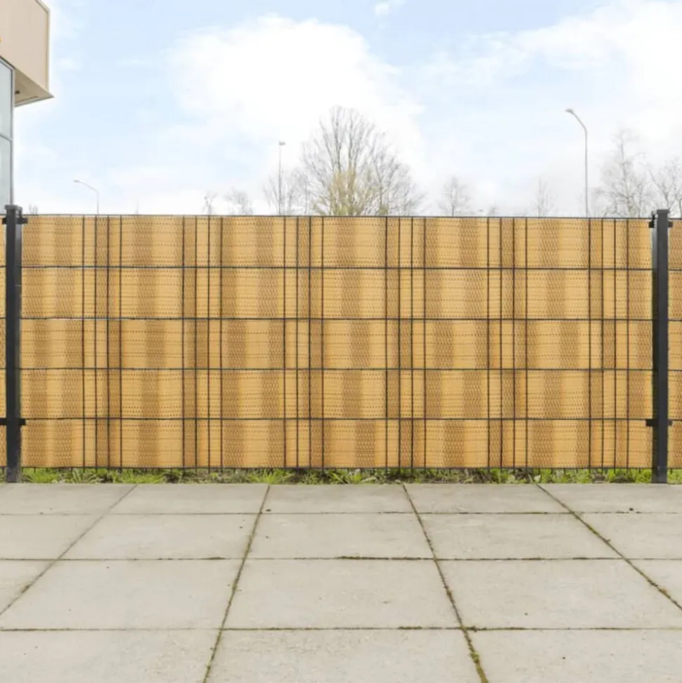 vidaXL Balkonschermen 10 st 255x19 cm poly rattan lichtbruin