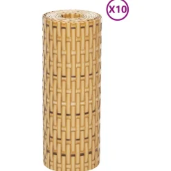 vidaXL Balkonschermen 10 st 255x19 cm poly rattan lichtbruin
