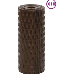 vidaXL Balkonschermen 10 st 255x19 cm poly rattan bruin en zwart