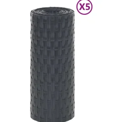 vidaXL Balkonschermen 5 st 255x19 cm poly rattan antracietkleurig
