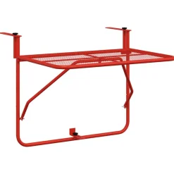 vidaXL Balkontafel 60x40 cm staal rood